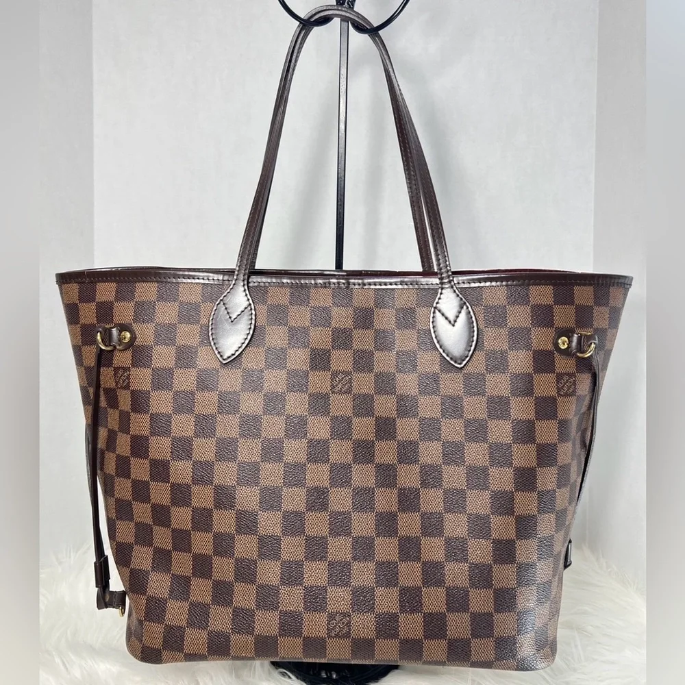 LV Neverfull Mm Damier Ebene Tote Bag - Picture 1 of 17